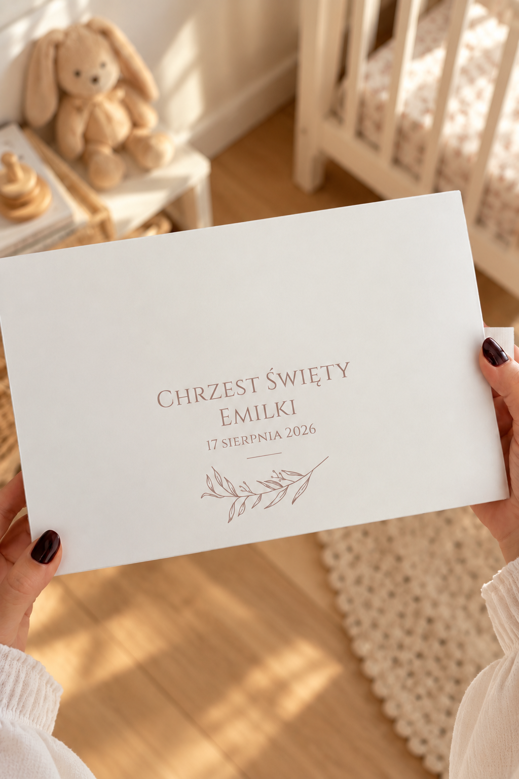 Personalizowane pudełko na zdjęcia z Chrztu Świętego - White
